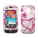 Premium White with Pink Hearts Design Snap-On Cover Hard Case Cell Phone Pr ....