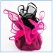 1x Designer Organza Gift Bags for Weddings & Party Favors - 11 square - Hot Pink and Black