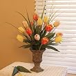 Tulips & Grass Silk Floral Arrangement