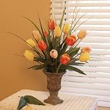 Tulips & Grass Silk Floral Arrangement - B001ARUZOS