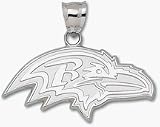 Baltimore Ravens Profile Giant 2 W x 1 H Logo Pendant - Sterling Silver Jewelry