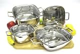 8 Piece Stainless Steel Square Cookware Set