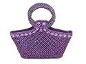 LS270819A purple Beaded Wedding Handmade Evening Handbag bag purple Color