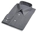 IZZUE Men's Point Collar Dress Shirt,Grey,15-32/33