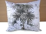 Tropical Palm Trees Toss Pillow 14" X 14" Beach Ocean Seaside Coastal Indoor Outdoor Decor