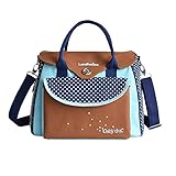 【Grandir】 マザーズバッグ 大容量 多機能 ショルダー 軽量 防水 撥水 お揃いポーチ付き 全４色 (ブルー)