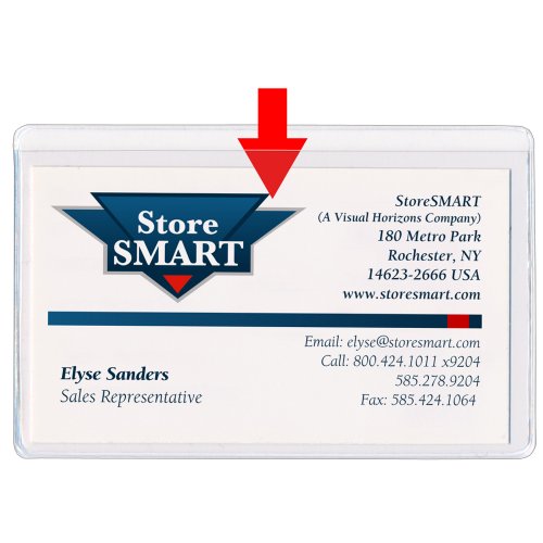 StoreSMART® - Business Card Pocket - Non-Adhesive - Vinyl Plastic - Open Long Side - 500 Pack - PE222L-500 On Sale