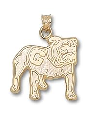 University of Georgia Pendant - 10k Gold Full Body Bulldog 3/4"