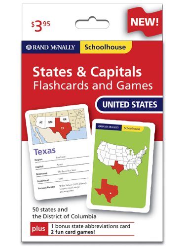 City Travel Guides Discounted  Books : Rand McNally Schoolhouse U.S. States & Capitals Flashcards And Games