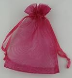 20 HOT PINK Organza Wedding Favour/Gift Bags (10cm x 15cm) Ideal Weddings~Engagement~Anniversaries~ Celebrations FREE P&P (PerfumeParadiseUK)