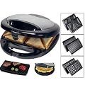 Edelstahl Multigrill Sandwichtoaster Waffeleisen Kontaktgrill 3in1 variabel