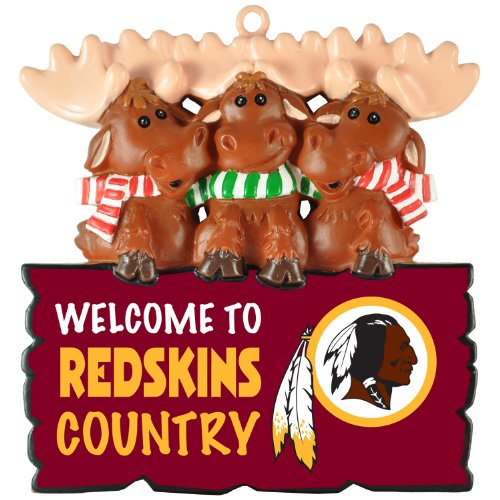 NFL Washington Redskins”Welcome to Redskins Country” Hanging Moose Ornament (Appx 3.5″)