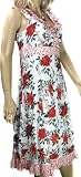 Per Una Ladies Beautiful White Cotton Calflength Dress with orange and green Floral Print for women