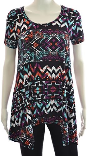Premise Sharkbite Printed Tunic Top (L, Brilliant Aztec)