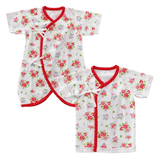 (チャックル) chuckle *Sweetgirl*お花姫新生児肌着2枚セット【春夏素材】 レッド 50-60cm P6026-00-21