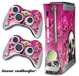 New XBOX 360 Console Protective Decal Skin - BoneCollector - Pink