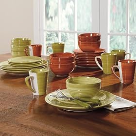 Brylane Home Autumn Hues Hand-Painted Dinnerware Set (BURNT ORANGE,0) by BrylaneHome