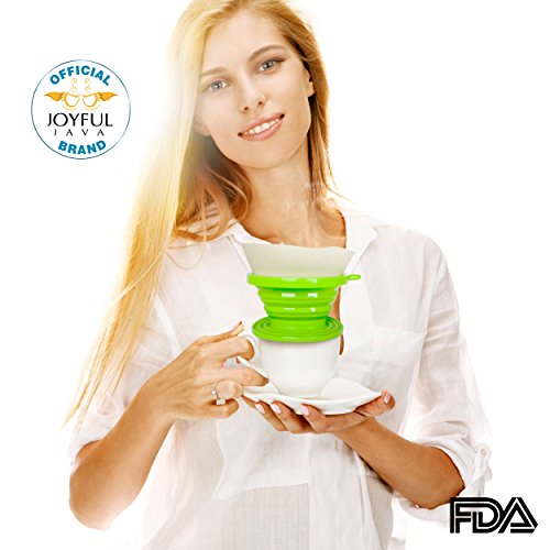 Joyful Java Collapsible Silicone Pour Over Coffee Maker (Green 1-Pack) Joyful Java Collapsible Silicone Pour Over Coffee Maker (Green 1-Pack)