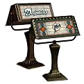 Art Glass Banker's Lamp - Dolphins (13.25 x 10.25")