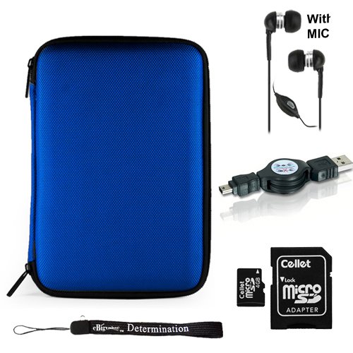 Blue Slim Stylish Hard Cover Nylon Protective Carrying Case Folio for Pandigital Novel 7