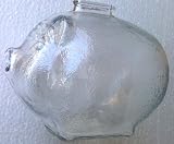 ANCHOR HOCKING Clear TEXTURED Glass PIGGY BANK (6 1/4