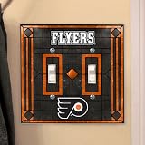 Philadelphia Flyers - NHL Art Glass Double Switch Plate Cover