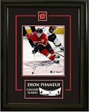 Dion Phaneuf Signed 8x10 Etched Mat Flames With Hockey Puck Vs. Boston