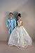 Wedding Set White Wedding Gown and Baby Blue Tuxedo Made for Barbie and Ken Dolls