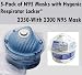 2350 Moldex 5-Pack of 2300 Mask N95 Respirator with Exhaust Valve, CDC Certified, NIOSH Approved, Flu Mask Protection*