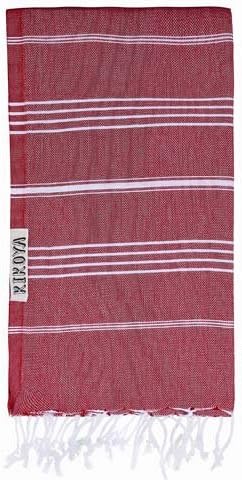 Kikoya Brand 100% Cotton, Pestemal Turkish Towel 39"x70" Size Original - Red