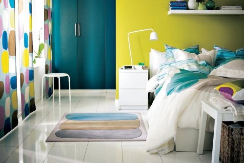 Ikea PALMLILJA Duvet covers Blue Turquoise 3pc Queen Duvet Covers Stripe, Cotton Lyocell 207 TC
