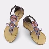 Ant Flats-Silver-Orange Sandals Womens Shoes