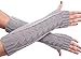 Senchanting Lady Winter Long Stretch Weave Knit Arm Warmer Fingerless Hollow Out Gloves (Light Gray)