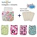 babygoal Baby Girl Cloth Diapers 6 Pack with 6pcs Inserts and Wet Bag, Reusable Waterproof Diaper Covers for Toddlers with Snap Closure