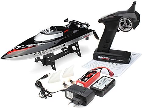 F15277 New FT012 2.4G Brushless RC Racing Boat RTR Speedboat Upgraded FT009 Red Black Choice Toy Gift (Black)