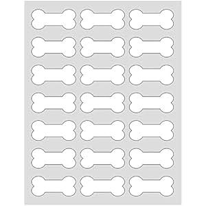 Amazon.com : 105 Printable Dog Bone Labels, 2.4" x 1.1" Inches, White ...