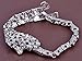 Silver Tone Black Enamel Clear Crystal Synthetic Emerald Rhinestone Leopard Slim Bracelet