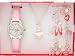 Ravel Mädchen Kinderuhr,Halskette,Armband/Armkettchen,Kinder Ballerina Uhr/Kette,Rosa/Pink,Silber,Strass, inklusive Geschenkbox