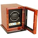 Wolf Designs BURLWOOD 2.7 Single Watch Winder for Rolex Breitling Tag Omega Cartier Hublot etc Uhrenbeweger