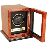 Wolf Designs BURLWOOD 2.7 Single Watch Winder for Rolex Breitling Tag Omega Cartier Hublot etc Uhrenbeweger