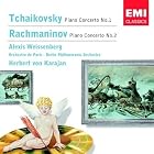 Piano Concerto #2 by  Sergey Rachmaninov, Pyotr Il'yich Tchaikovsky, Herbert von Karajan, Berliner Philharmoniker, and Orchestre de Paris [members of] 