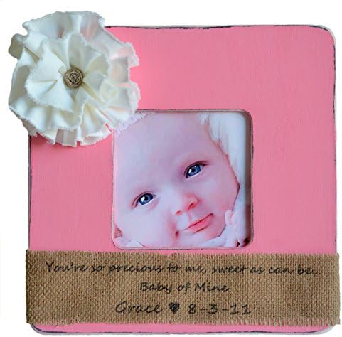Personalized Baby Picture Frame "You're so precious to me, sweet as can be... Baby of Mine" with Baby Name/Date of Birth - Choose Size, Color & Embellishment