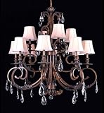 Crystorama Handpainted Wrought Iron Chandelier - Florentine Bronze