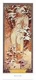 Hiver, 1900 Art Poster Print by Alphonse Mucha, 9x20