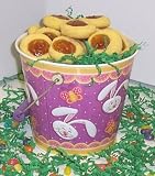 Gourmet Food : Scott's Cakes 1 lb. Apricot Butter Cookies in a Purple Bunny Pail