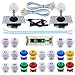 SJ@JX 2 Player Arcade Game LED DIY Kit LED Button Zero Delay USB Encoder Mechanical Keyboard Switch for PC Raspberry Pi Arcade Fight Joystick Xbox Style Color LED