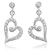 14k White Gold Heart Shaped Drop Diamond Earrings (HI, SI-I, 0.17 carat)