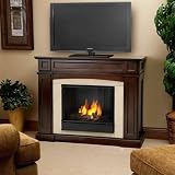 Emerald Isle Entertainment Center Ventless Gel Indoor Fireplace - Mahogany