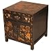 EXP Handmade Asian furniture-24" Black Wood Storage Cabinet / Nightstand Gold Chinese Temple Design