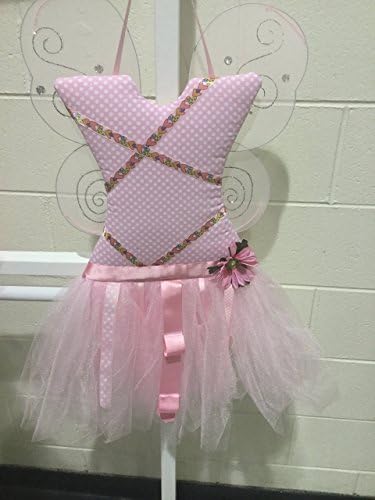 Pink Polka Dot Heart Fairy Wing Tutu Hair Bow Holder Wall Decor